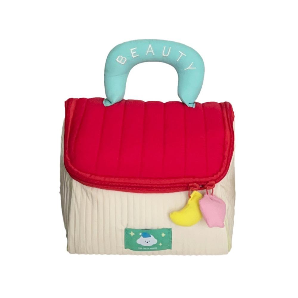 House-shaped Cute Cabin Makeup Bag Kawaii Portable Storage Bag Handheld Cosmetic Case  Travel