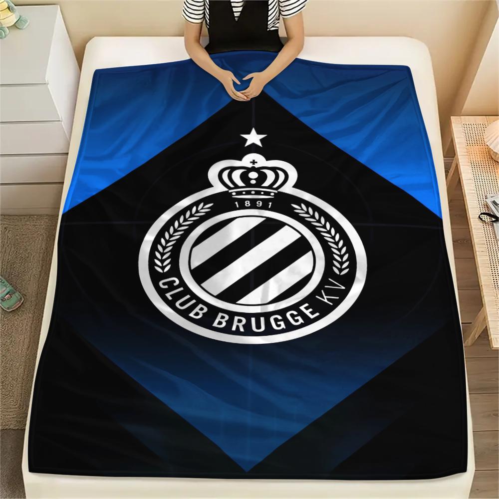 1Pc Club Brugge K V Print Flannel Blanket, High quality Comfortable for All Seasons, Home Decor, Warmth and Comfort, Perfect for Christmas Gifts