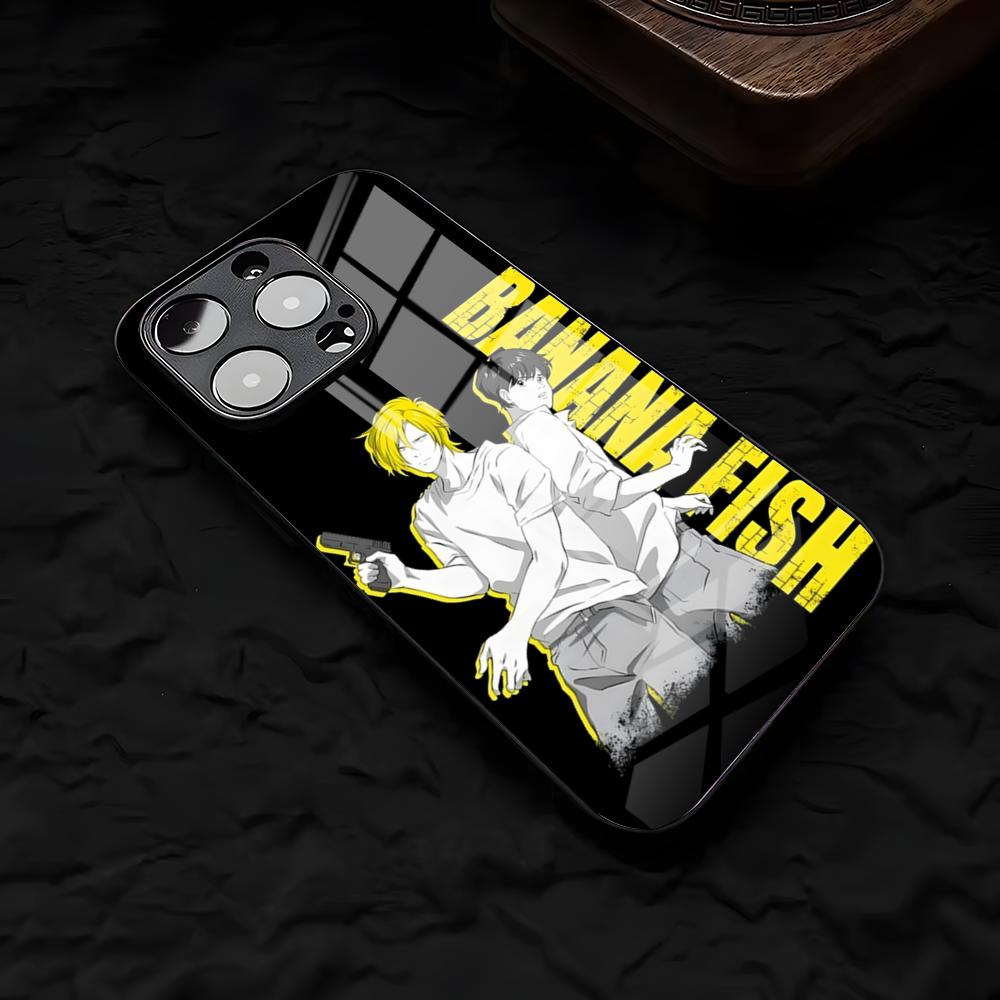 Classic Anime BANANA FISH Phone Case For IPhone 17 Air 16 E Pro Max 15 14 13 Mini 12 Pro 11 Max Plus Black Glass Cover