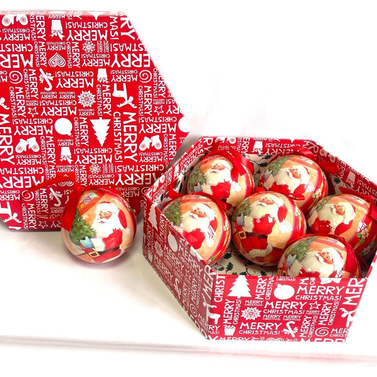 

Набір різдвяних прикрас з 7 предметів: Креативна розписана підвісна кулька та прикраси Подарункова коробка