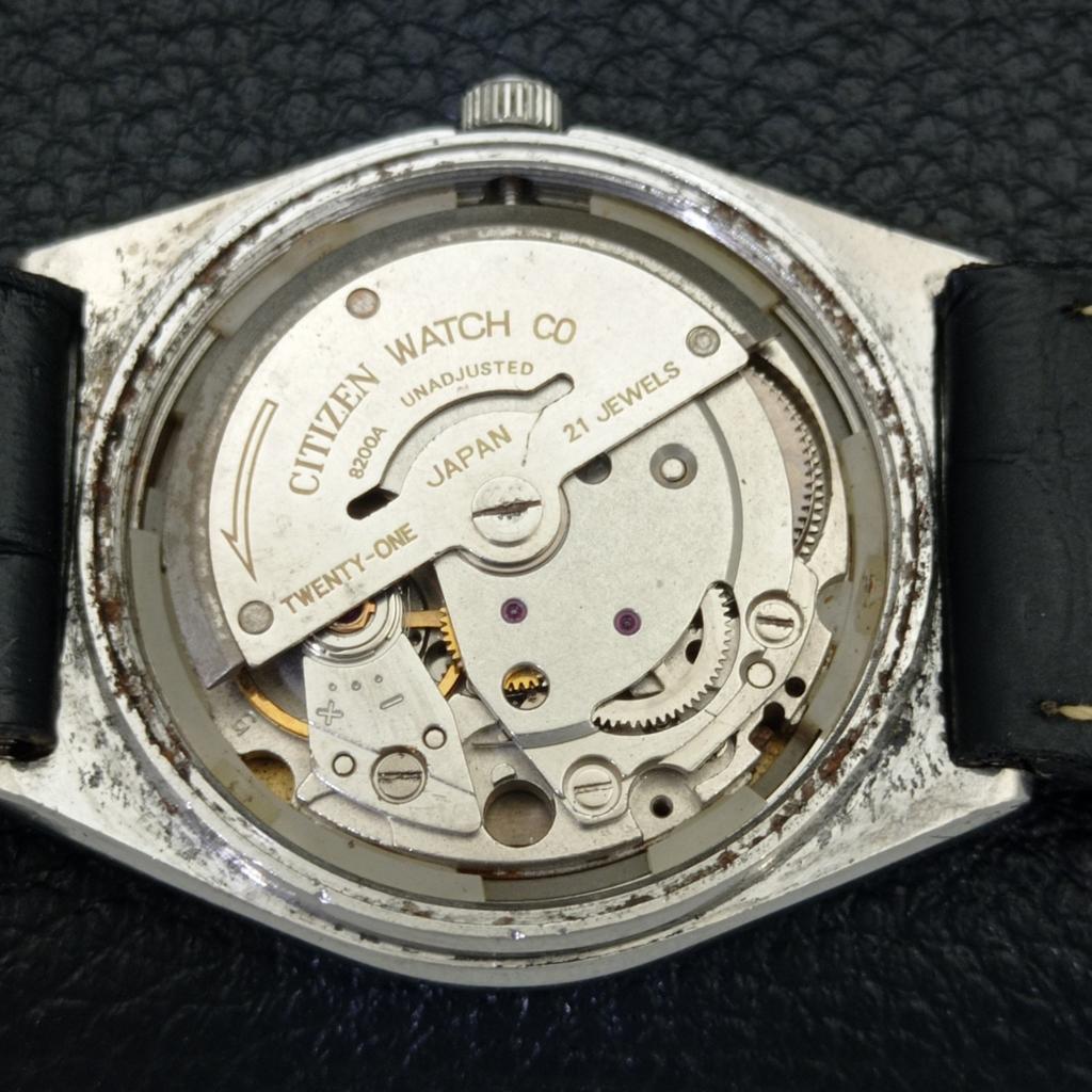 USED VINTAGE CITIZEN AUTOMATIC JAPAN MENS DAY/DATE ORIGINAL DIAL WATCH A434848-2 R123-a434848