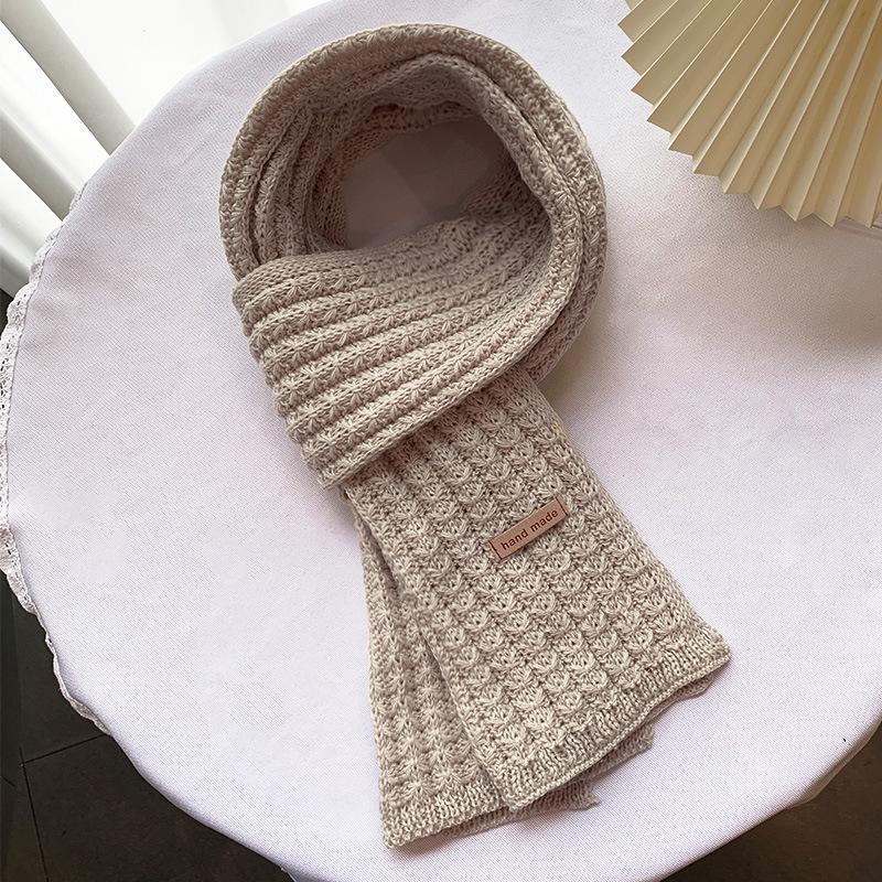 Thick Woolen Scarf for Women in Korean Style Student Harajuku Versatile Ins Trendy Girl British Japanese Style Knitted Scarf