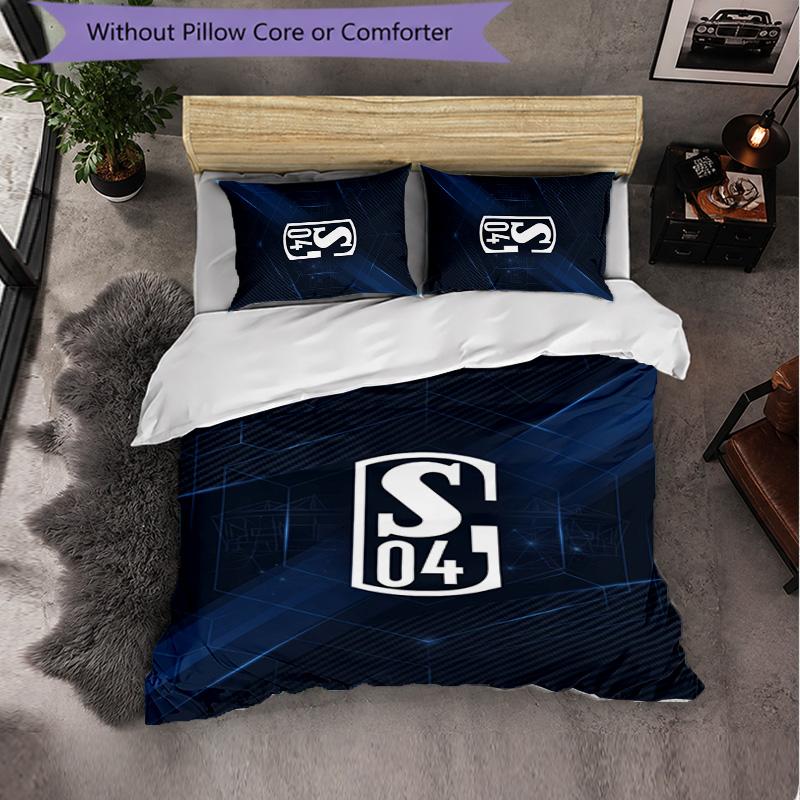 Biancheria da letto a tema Schalke 04 Set 3 Pezzi Copripiumino Biancheria da letto Decorativa per Camera da Teen Decorazione per la Casa