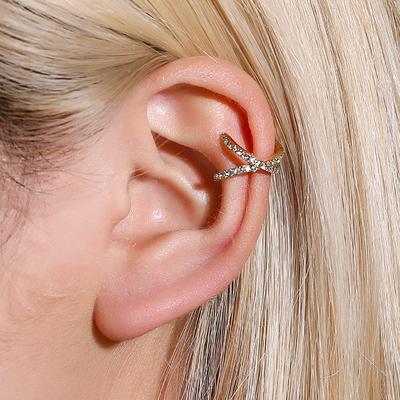 Ear Clip Cross  Cartilage Earrings U-Shaped For Women Non-Piercing