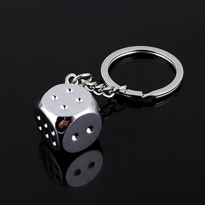 Lucky Dice Key Chain Personalized Zinc Alloy Keychain Accessories Creative Metal Key Cord Car Key Ring Gifts