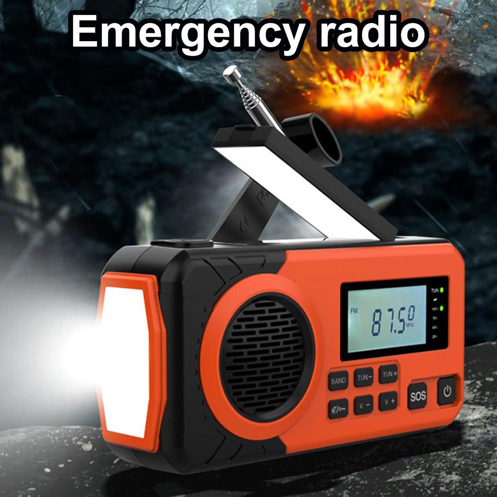 5000mAh Hand Crank Solar Power Radio Portable AM/FM/SW Weather Radio with SOS Alarm Flashlight Powerbank Outdoor Emergency Radio