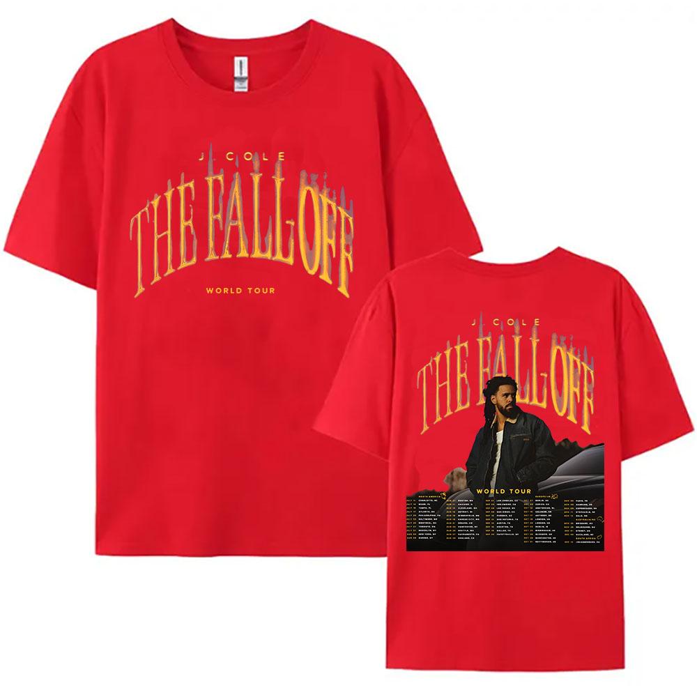 J COLE THE FALL OFF World Tour 2026 Tshirts Unisex Streetwear Short Sleeve Oneck Loose Female Tshirt Casual Summer Women Tees S