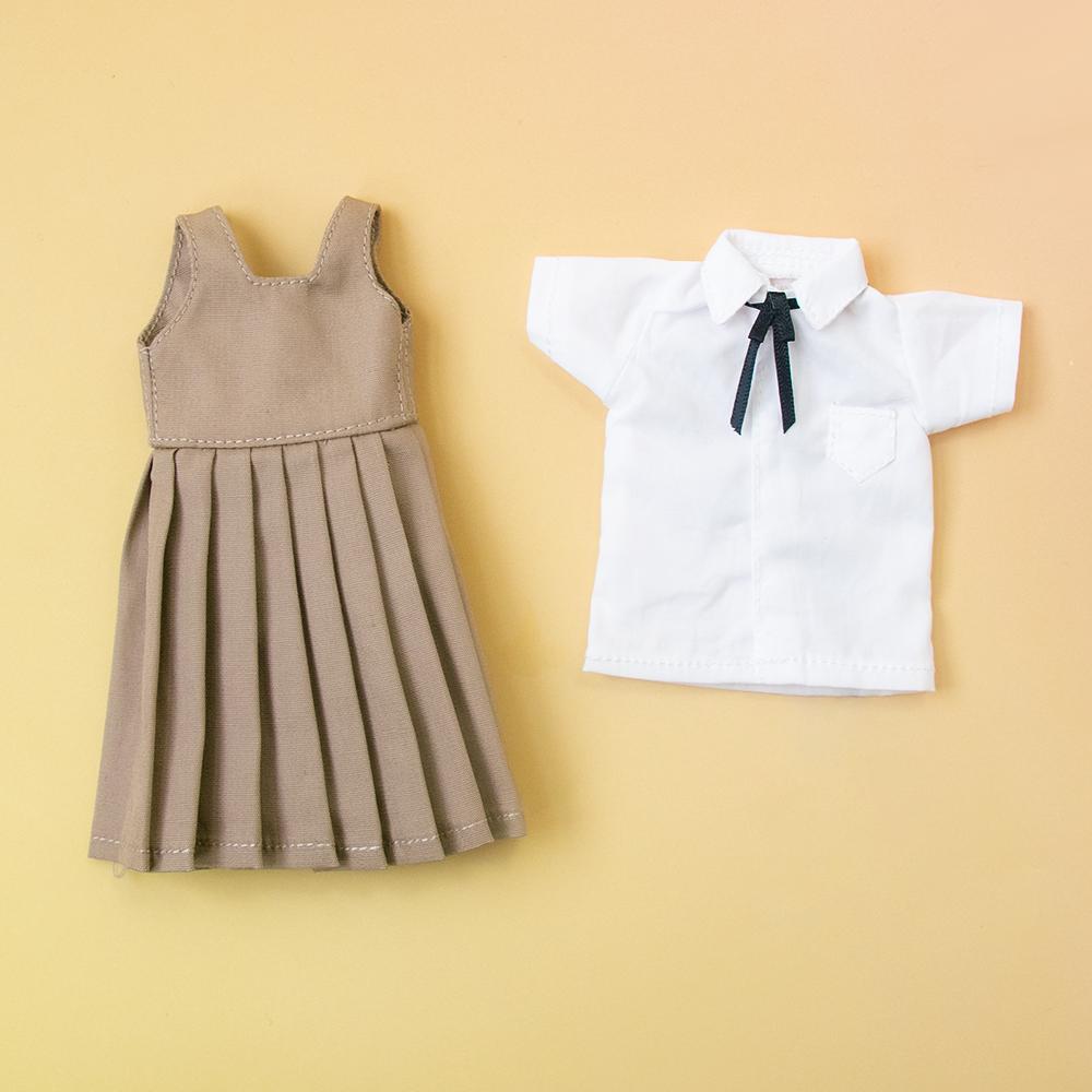 Blyth Puppenkleidung BJD Kleid Schuluniform Kariertes Kleid Kawaii JK Stil Outfit für OB24 YMY Licca Azone Modepuppen Zubehör