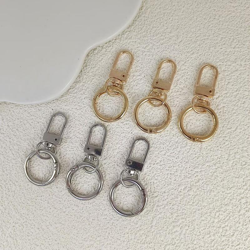Yogodlns 10pcs Zinc-Alloy Keychain Hook with Key Ring Bag Clip Hook with Spring Ring for Lanyard Making DIY Crafts Keychain