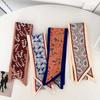 Flower Pattern Neck Strap Long Hair Band Fashion Floral Silk Scarf