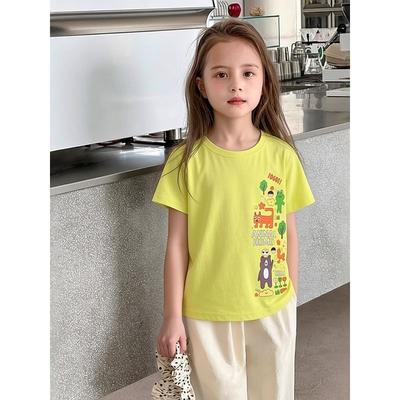 Brand Export Children's Clothing Summer New Baby Clothes Girls Cartoon Baby Clothes Short-Sleeved T-Shirt Base Layer Pure Cotton