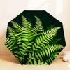 1pc Fern Leaf Automatic Folding Umbrella, Heavy Duty 8 Rib Iron Frame,  Suitable for Travel, Daily Use, Birthday, Decor Gift M0104093