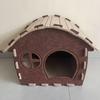 Felt Wood Cat Tunnel Bed: Multi-Functional, Semi-Enclosed, All-Season Cat Bed with Paw Design