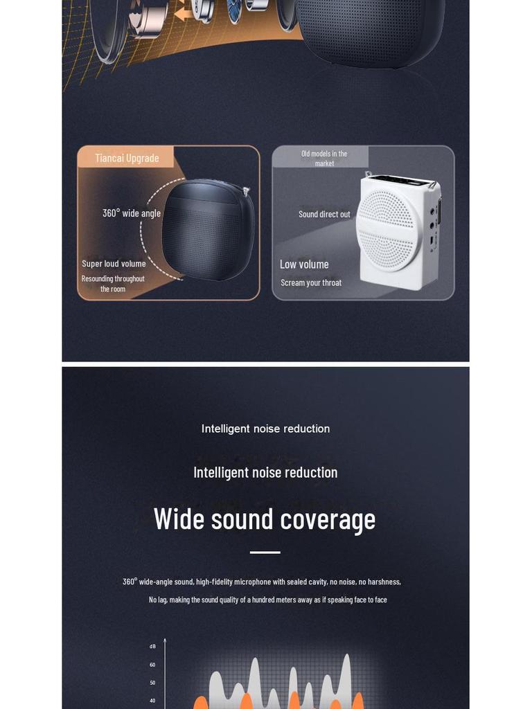 Alto-falante Sem Fio Portátil Little Bee com Microfone de Lapela para Professores e Eventos de Dança