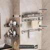 Gunmetal Grey Space Aluminum No-Drill Towel Rack Set