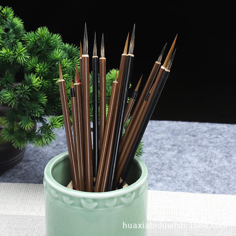Calligraphy and Painting Brush: Fine Brush for Chinese Painting, Regular Script Calligraphy, and Detailed Artwork in Various Sizes.