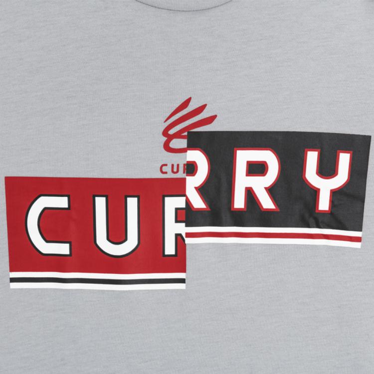 Under Armour Curry Series Logo Print Crew Neck T-Shirt Men Tops Modern-Gray 1377543-011