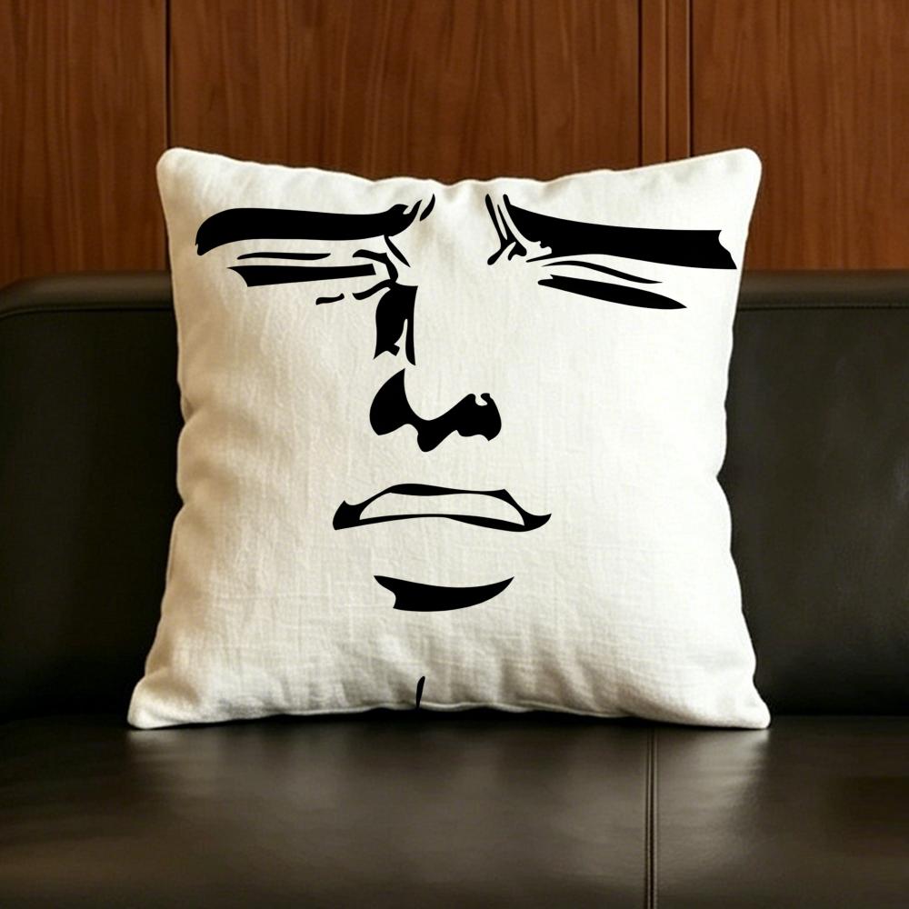 Meme Meme Face Cushion Cover Natural Linen Pillowcase Set AllinOne Decor for Sofa Bedroom Chair