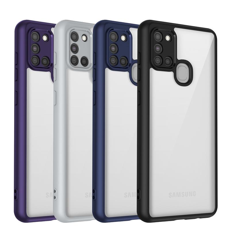 Luxury Transparent Case For Samsung Galaxy A21s A31 A51 A71 M31 M51 Soft Bumper Lens Protector Clear Hard PC Silicone Back Cover