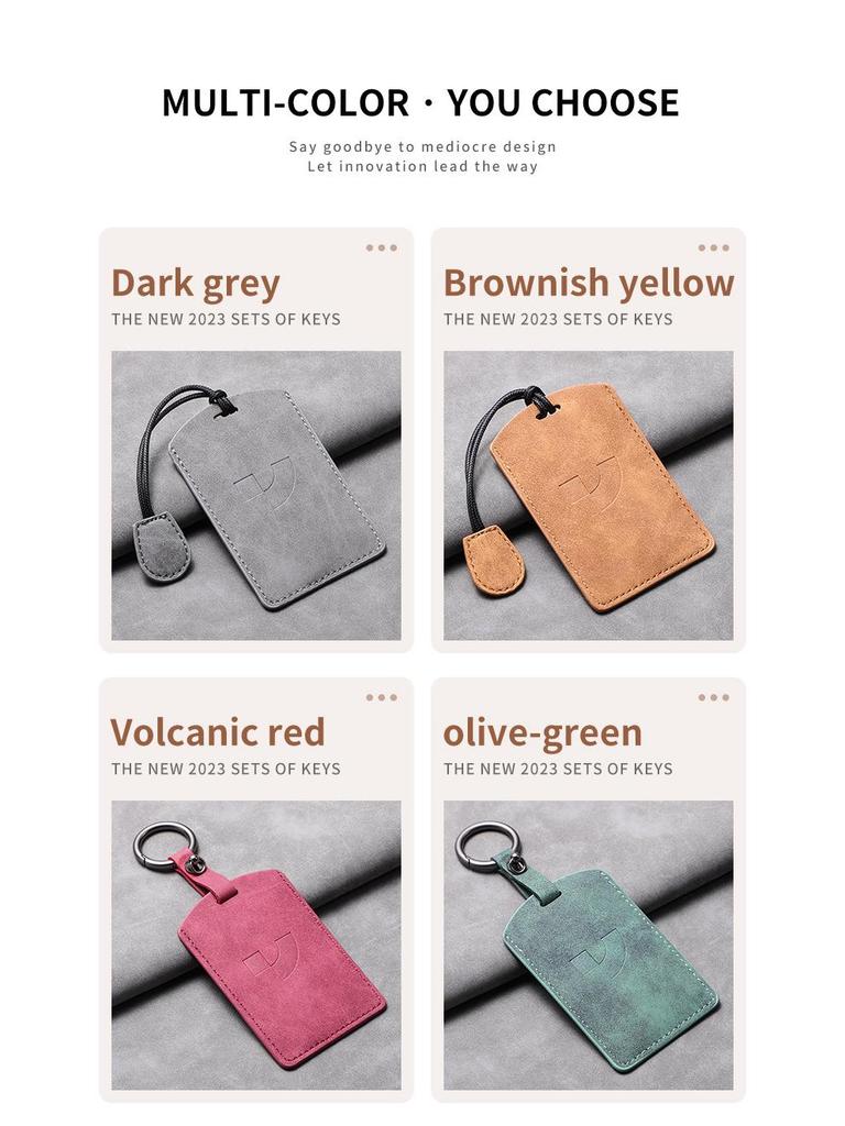 Ji Yue 01 Card Key Case: High-End 2023 Leather Protective Cover with Buckle