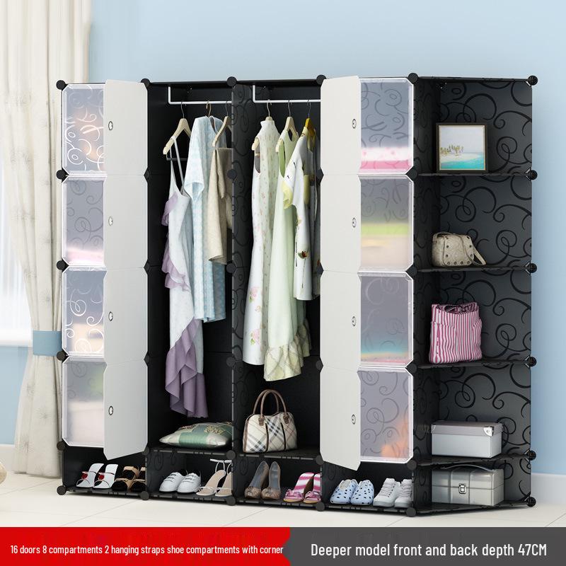 Vanden Minimalist Plastic Wardrobe: Children's & Adult Bedroom/Dorm Single Resin Storage Closet