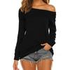 Fashion Leisure Women Long Sleeve Neck Off Shoulder Shirt Tunic Blouse Tops