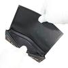 Inden Long Black with Pink [Inden-ya] Wallet, Thin, Deerskin, Lacquer, Forget-Me-Not Pattern, 2311-51-181