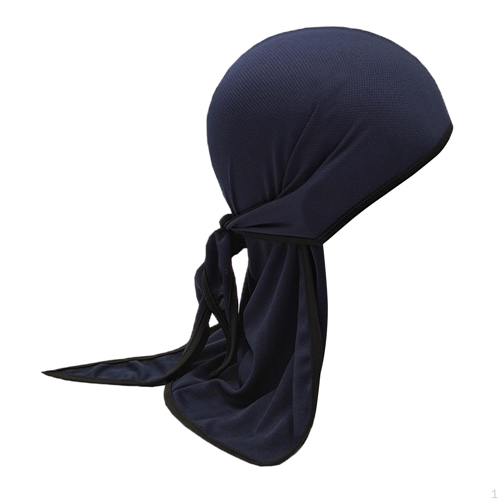 

Стильная шапка с запахом и удлиненным хвостом для активных людей Navy Blue