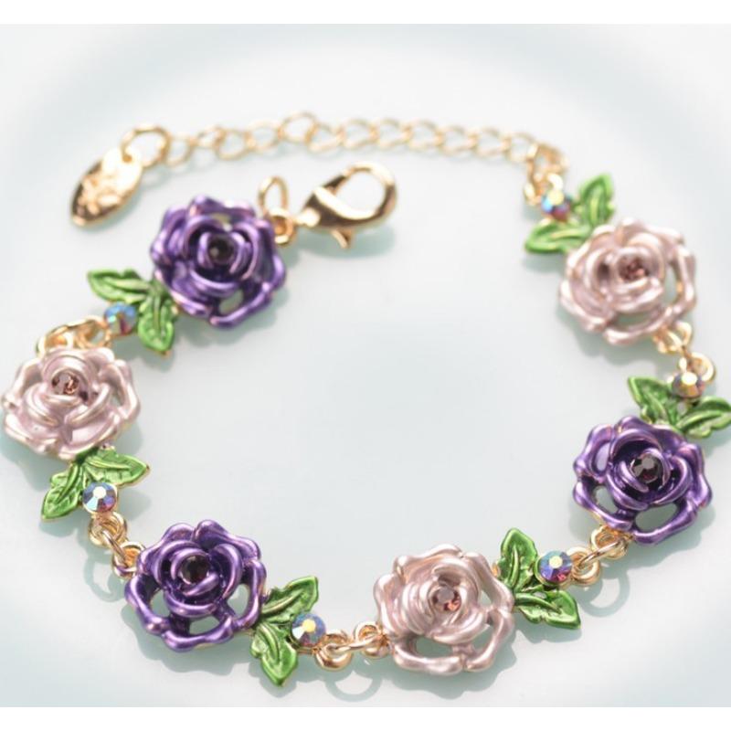 Accessoires: Rozenbloem Armband en Ketting. Retro Legering Etnische Stijl Sieraden. Overdreven Armband.