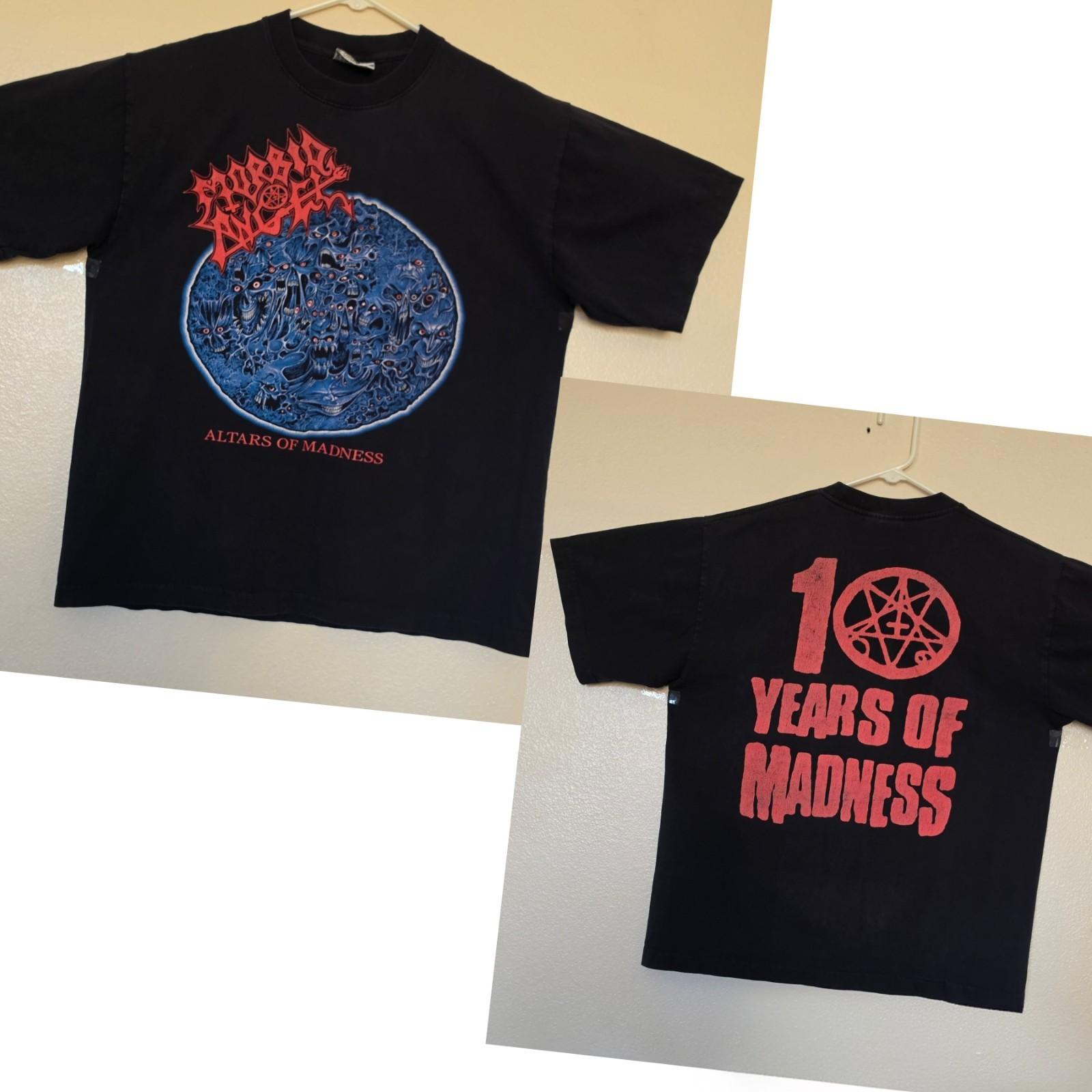 Vintage Morbid Angel 10 Years Of Madness 1999 Large T-Shirt Altars Of Madness Unisex T-Shirt S