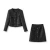 Coco Style Sequin Wool Top & Midi Skirt Set for Women
