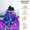 1PC Custom Name Futuristic Birthday Celebration Outdooor Flannel Blankets Throw Blanket All-Season Throw Gift Bedspread for Couch, Bed, Camping Holida
