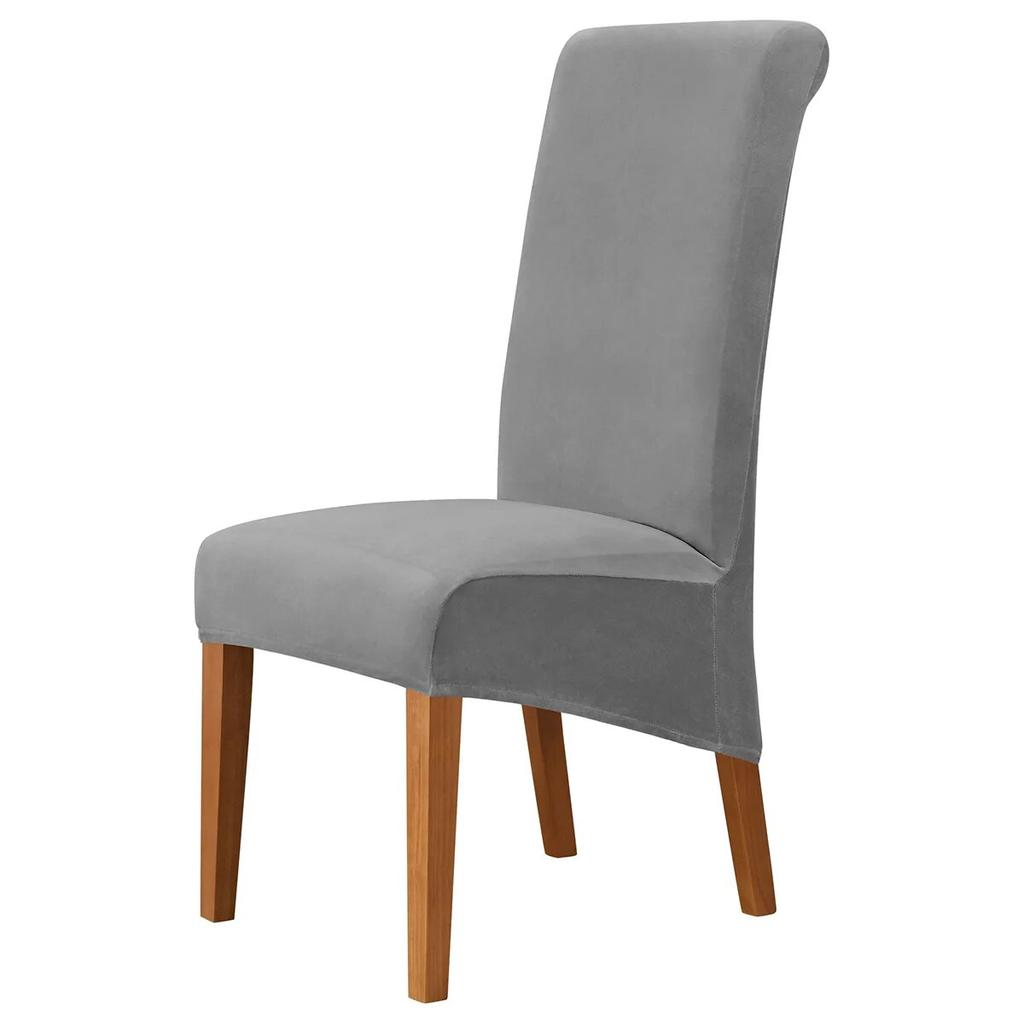 High Back & Universal Velvet Chair Cover Stretch Soft Chair Covers for Dining Room Wedding Hotel Home Decor Seat Case M XL Size