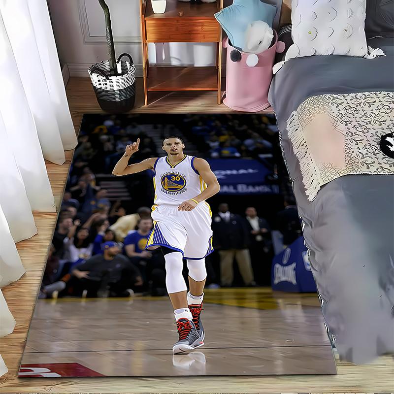 Stephen Curry Golden State Warriors 30 On Court Finger Up NBA Photo Art artistic printed carpet accent for bedroom hallway floor