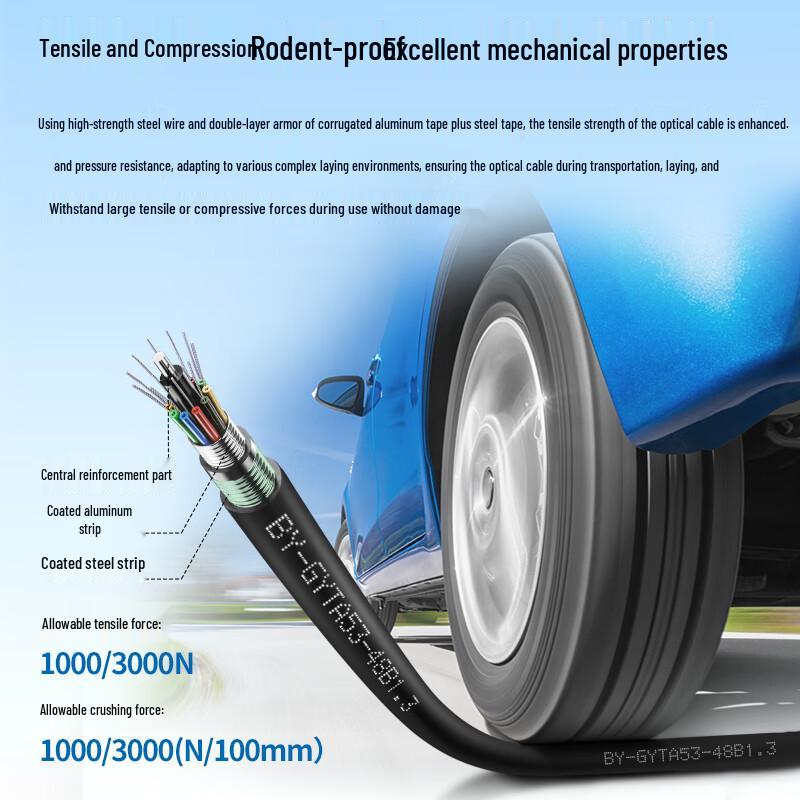 BOYANG Heavy Armored Direct Buried Single Mode Outdoor Fiber Optic Cable