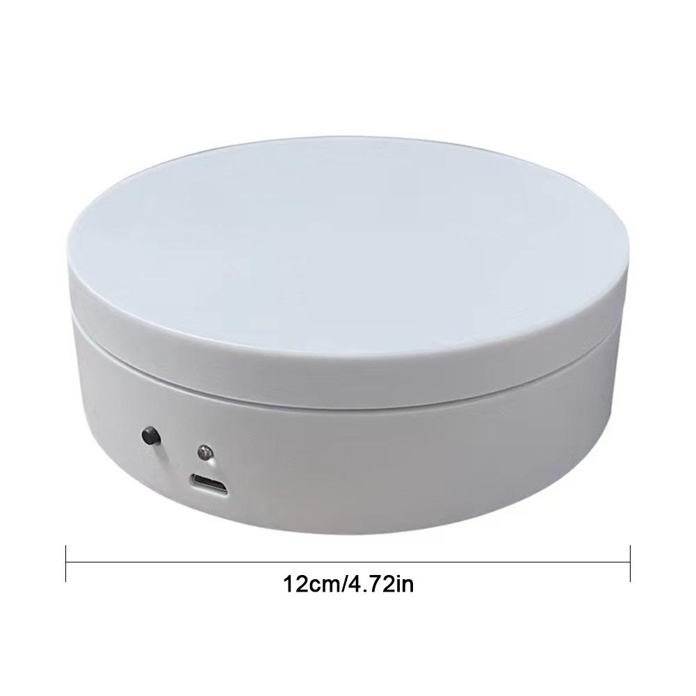 360 Degree Rotating Electric Turntable 12cm Jewelry Display Stand USB Charging/Battery Operated for Model Cake 3D Images