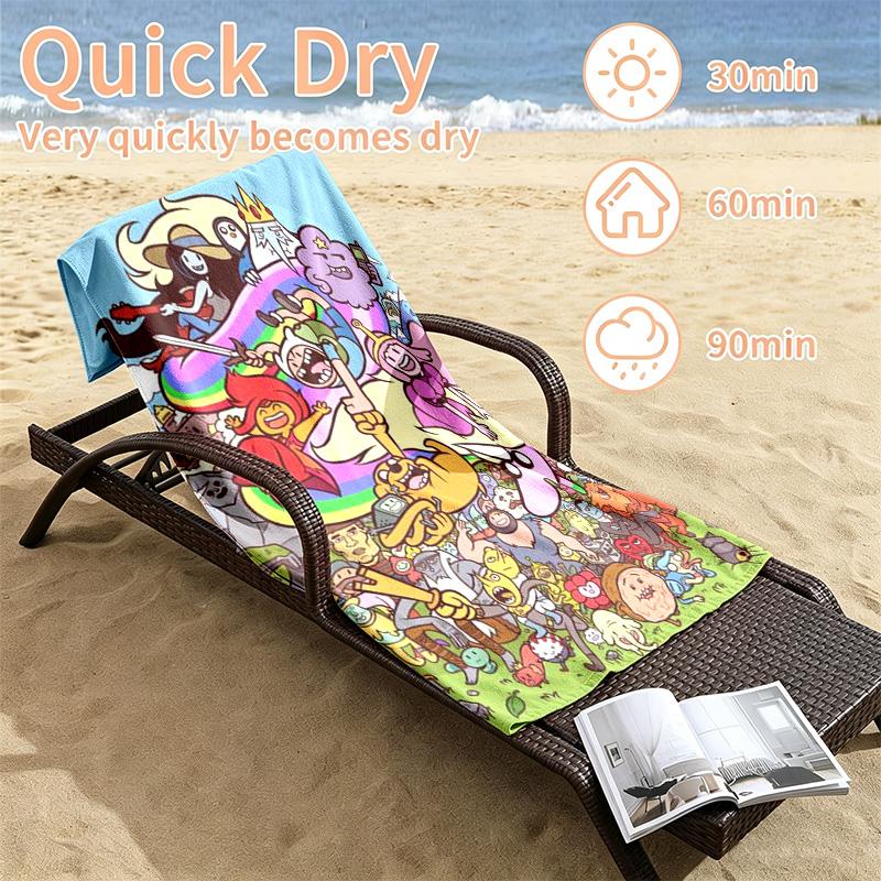 Adventure Time Beach towels also serve as bath towels summer essential a musthave for the outdoors the beach and the pool