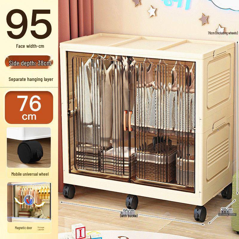 95CM Wide Children's Plastic Wardrobe and Storage Cabinet