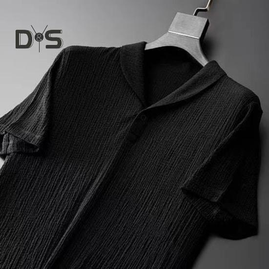 2 ks/sada Muži letní oblečení pro volný čas klopa tričko s krátkým rukávem elastická šňůrka v pase dlouhé kalhoty sada sportovního oblečení tepláková souprava jogger