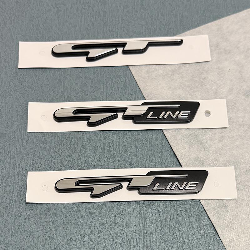 BKFWPU1 3D Chrome Car GT Line Sticker Emblem Logo For Kia GT Line Sportage Ceed Picanto K5 K3 Stonic Auto Badge Decal Accessories