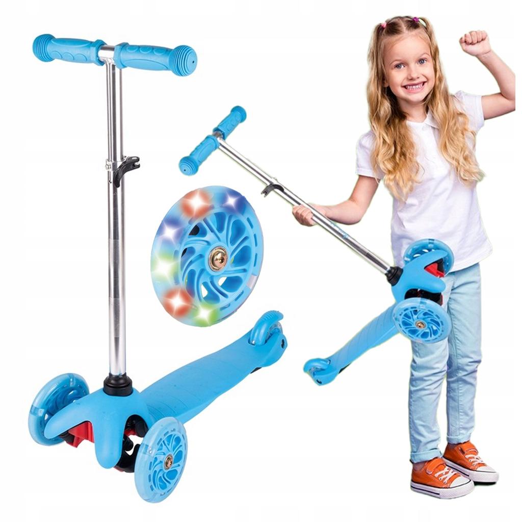 [PACZB] Three-Wheeled Balance Scooter for Children with LED Wheels Blue Z2328N