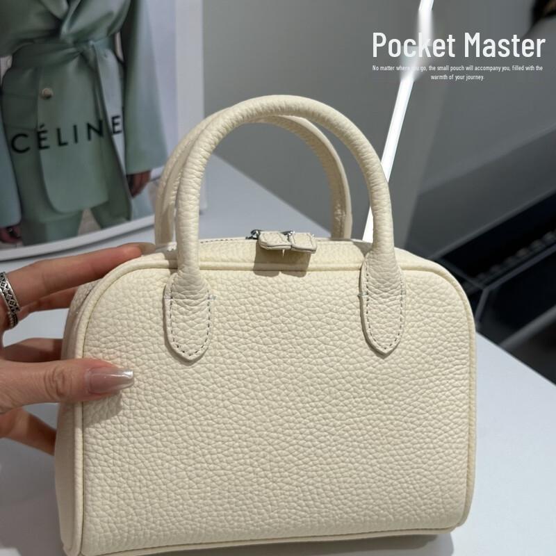 Мини-сумка Boston Douxiaozhu из натуральной кожи на плечо