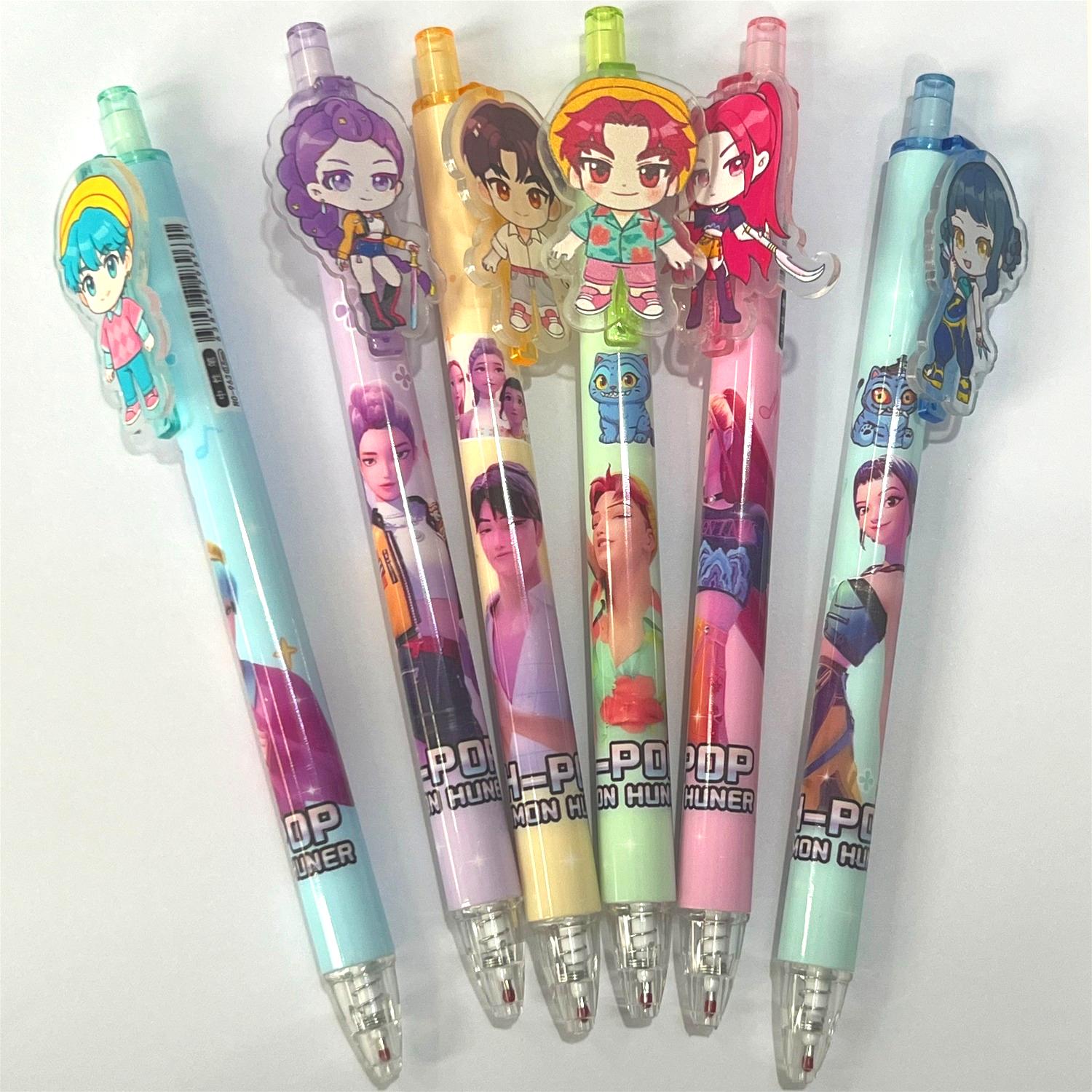 

Adorable Demon Hunters Anime K-POP Acrylic Topper Black Gel Pens Children Stationery designed for Student Study Supplies -A2719