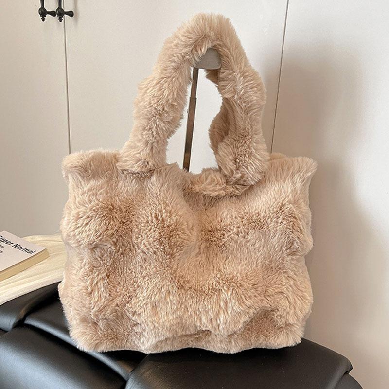 Plush Bag Women's Large-capacity New Autumn and Winter Shoulder Underarm Bag Plush Commuter Tote Bag