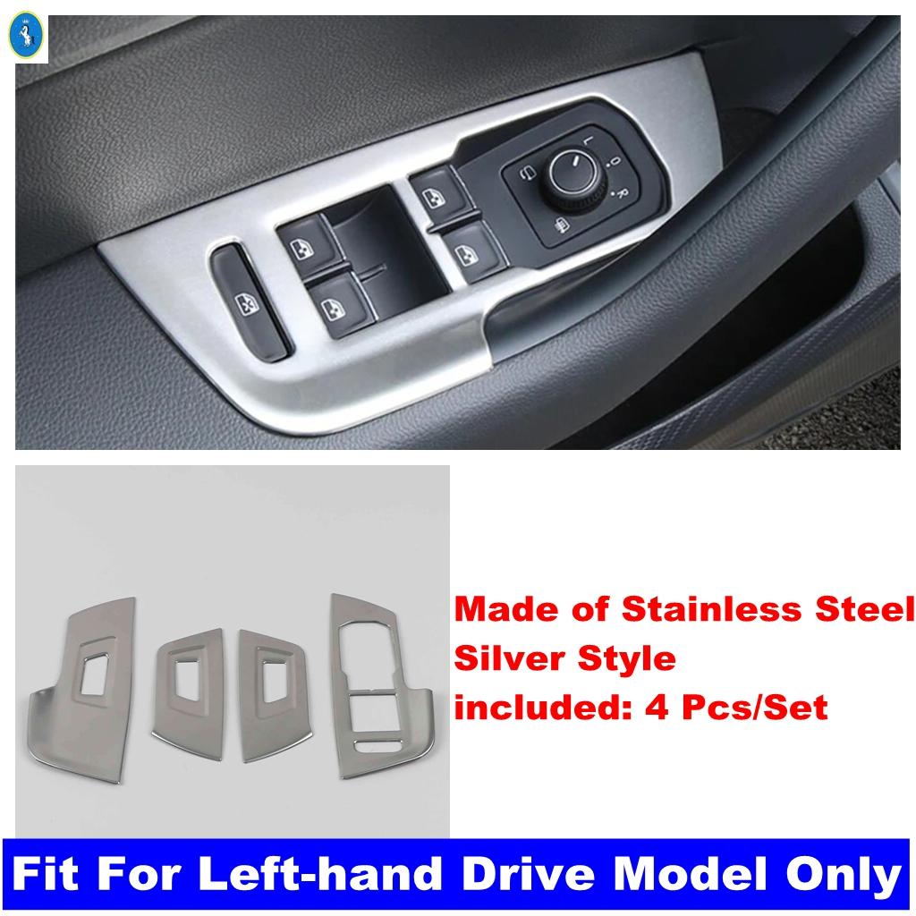 For Volkswagen Passat B8 2016 -  Car Interior Door Armrest Window Lift Control Button Switch Panel Cover Trim Accessories Silver Style