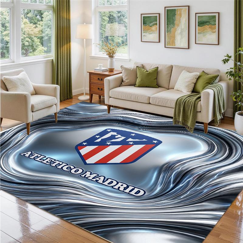 Atletico Madrid Design Kristall-Samt-Teppich Weich Dekorative Matte für Schlafzimmer Eingang