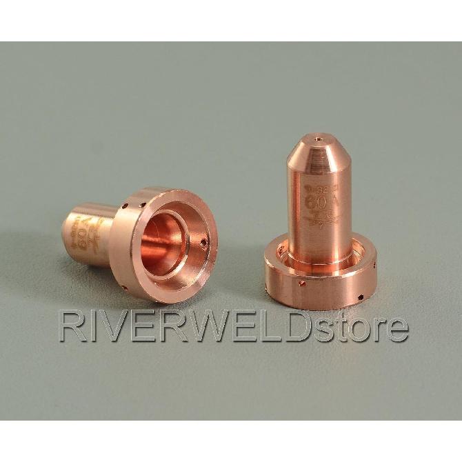RIVERWELD Plasma Tips 9-8210 60A Cutting Fit Thermal Dynamics SL60 SL100 Plasma Cutter Torch Consumables Parts Pack of 5