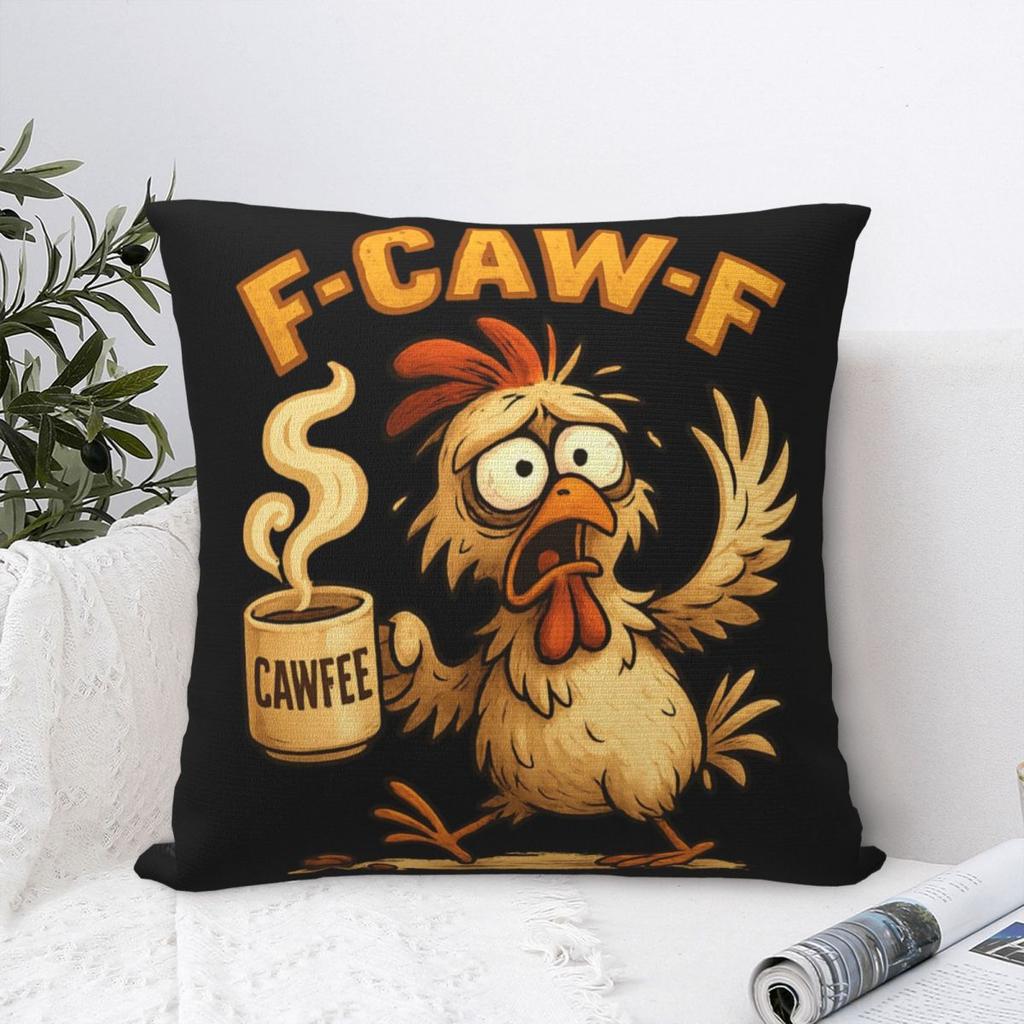 FCAWF Chicken Funny Crazy Screaming Coffee Pillow Case Cushion Cover Soft Pillow Cover Retro Trendy Pillowcases For Room Chair