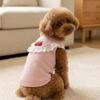 Breathable Puppy T-Shirt Ruffled Collar Dog Short Sleeve Sweet Style Dog Lace Vest  Four Seasons