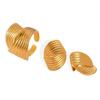 18K Gold Plated Titanium Steel Textured Earrings and Ring Set for Women